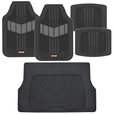 Motor Trend FlexTough 2-Tone Rubber Floor Mats 5 PC Set - Gray For Car SUV Auto • $64.99