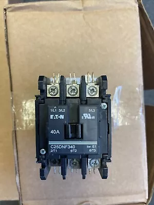 Eaton C25DNF340 40 Amp Definite Purpose Contactor 3-Pole 24V 50-60Hz 20 HP-Used • $20