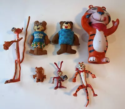 $20 • Buy Lot Of Vtg Tony Tiger & Sugar Bear Cereal Toys (+Pink Panther & Noid Bendies)