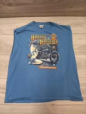 Harley Davidson Tank Top Sharon PA Thunder Harley Davidson XL Large Graphic • $16