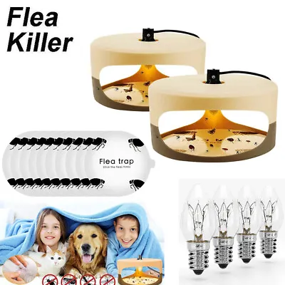 1/2/3Pcs Flea Trap Killer Lamp With Bulb Sticky Pad Home Pest Control Non-Toxic • £24.99