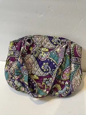 Vera Bradley Womens Bag HEATHER Quilted Paisley Purple Teal Pockets • $11.90