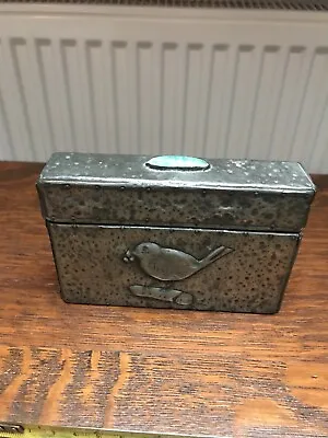 £50 • Buy Arts And Crafts Pewter Box With Bird And Ruskin Style Cabochons For Matches  