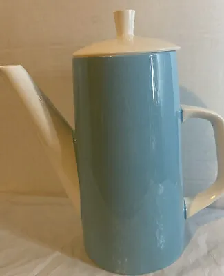 Vintage Mikasa Cerastone Shibui Mid Century Modern MCM Teapot Lid Aqua White EUC • $24