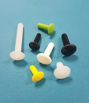 Nylon Plastic Slotted Mushroom Head Screws / Bolts / Fasteners Mixed Colours • £2.75