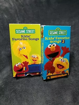 Sesame Street Kids’ Favorite Songs 1 & 2 VHS RARE / HTF - Elmo Sing Along • $14.44