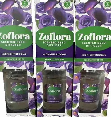 3x Zoflora Diffuser Midnight Blooms Reed Diffuser  100ml Bottles Diffusers • £22.45