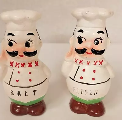 Vintage Ceramic Happy Chef | Salt And Pepper Set  Made In Taiwan • $10.98