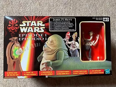 SW Ep1 Jabba The Hutt-Real Feel Skin/Spitting Action & 2 Headed Announcer - New. • £12