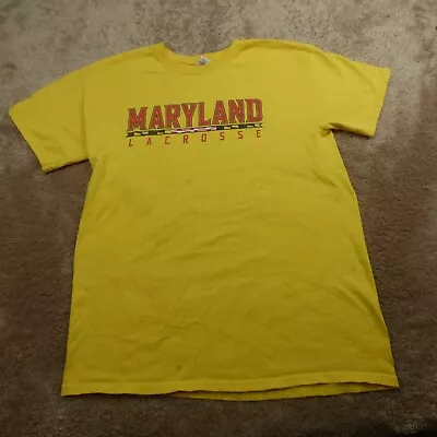 University Of Maryland Shirt Adult Medium Yellow Lacrosse Mens 3.12* • $17.39