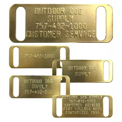 3/4  Slide-on Custom Brass Name Plate Engraved Stamped Tag For Dog Collars • $6.99