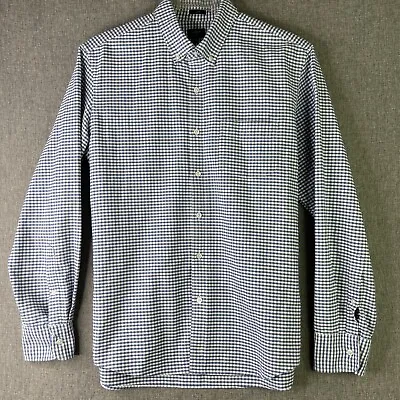 J CREW Shirt Mens L Slim Blue Gingham Check Plaid Long Sleeve Button Oxford MS10 • $10.46