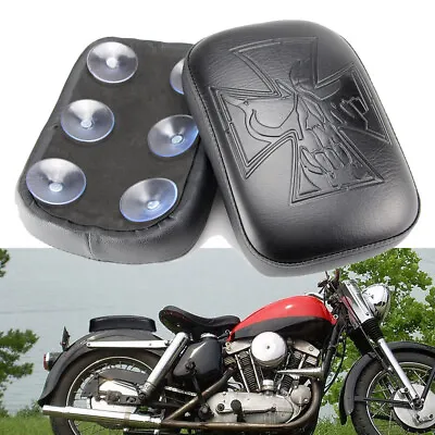 Motorcycle Rear Passenger Pillion Pad Seat 6 Suction Cups For Harley Chopper • $16.87
