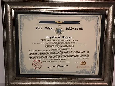 Vietnam Air Gallantry Cross Commemorative / Gold Wings [type-1] Certificate  • $15.16