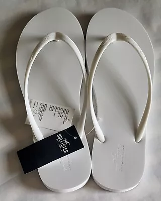 Hollister Women's Logo Flip Flop/ Sandal White Size 7/8 New With Tags  • £15.56