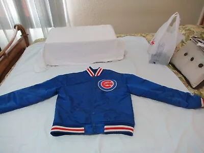 Rare 90's Made In Usa Starter Chicago Cubs Satin Jacket Youth Medium (ad 18) • $22.99