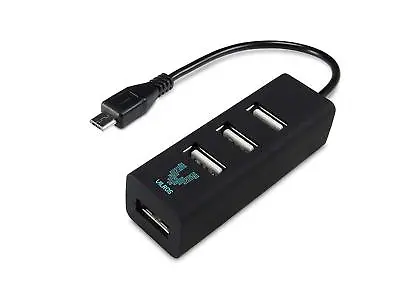 Vilros Micro USB To USB 4 Port OTG Hub-(Black)-Great For Pi Zero • $6.99