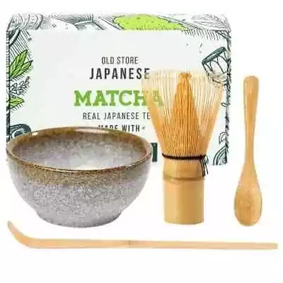 KAISHANE Japanese Matcha Whisk Set Matcha Tea Ceremony Set Of 4 Including 100 Pr • $31.96