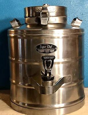 Vtg Military SUPER CHEF 3 Gallon Beverage Container Dispenser Stainless Coffee • $275