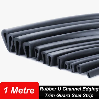 Black Rubber U Channel Edging Trim Guard Seal Strip Car Door Edge Protector • $10.33