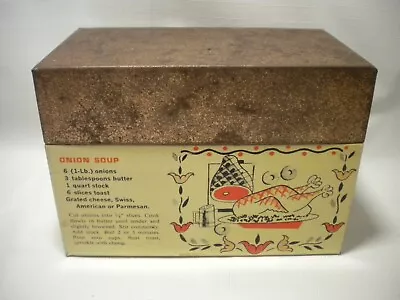 Vintage Mid Century Modern Recipe Holder Metal MCM Original Great Graphics USA • $21.99