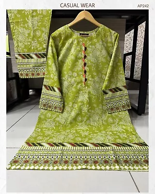 New Printed Cotton Two Pc Suit Indian Pakistani Women Casual Wear Salwar Kameez • £24.99