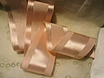 2  Satin Edge Moire' Ribbon - Made In Japan - Revers. - By The Yard - Blush Pink • $5.50