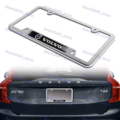 For 1PCS VOLVO Black Silver Stainless Steel Metal License Plate Frame Brand New • $10.99