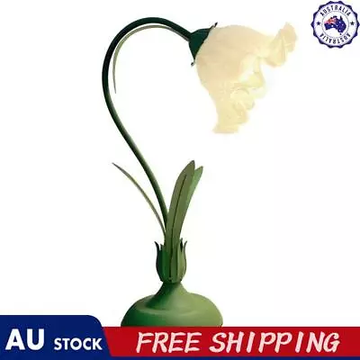 Vintage Flower Table Lamp Acrylic French Romantic Bedside Desk Light (Green EU) • $47.59