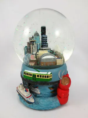 Macys Seattle Washington Musical Rotating Snow Globe Dome Souvenir Cruise Ships • $64.99