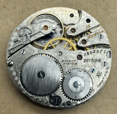 VTG Hampden GRADE No. 304 12S Model 5 Pocket Watch Movement- Running 4 Repair • $34