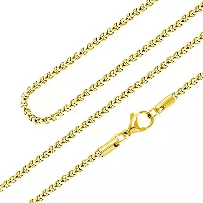 555Jewelry 2.5mm Stainless Steel Box Chain Necklace Stylish Unisex 16-28 Inch • $10.99