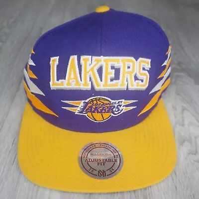 Mitchell & Ness Los Angeles LA Lakers Adjustable Snapback Baseball Cap Hat NBA • £14.95