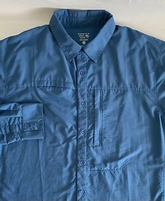 Mountain Hardware Shirt Men's XLarge Blue Long Sleeve Button Up Vented Fishing • $21.99
