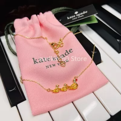 Kate Ks Spade Love You Mom Ducks In A Row Pendant Animal Necklace W/ Dust Bag • $17.99