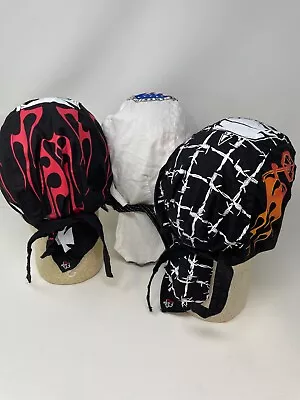 Headwrap Durag Doo Rag Biker Lot Set Of 3 Skull Maltese Flag American Born Rider • $13.95