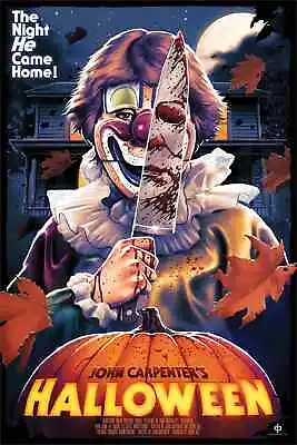 Halloween 45 Michael Myers Clown Devil's Eyes Movie Poster Print Art 16x24 Mondo • $79.99