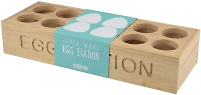 £9.95 • Buy Egg Station Holder Storage Wooden 12 Eggs Shelf Kitchen Storage