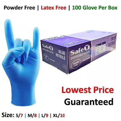 100 Disposable Nitrile Gloves Powder Latex Free MULTI PURPOSE Box Of 100 Gloves • £0.99