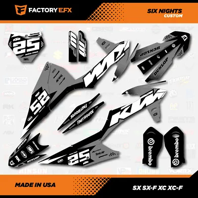 Gray White Racing Graphics Kit Fits KTM 19-22 SX SXF XC XCF 125 150 200 300 450 • $74.99