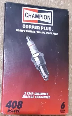 6 - Champion 408 Rs14yc Copper Plus Spark Plugs Usa 1992 Cooper Vintage Nos • $14.99