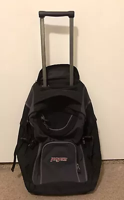 JANSPORT The9 Black Rolling Convertible Backpack Luggage Book Bag  • £86.85