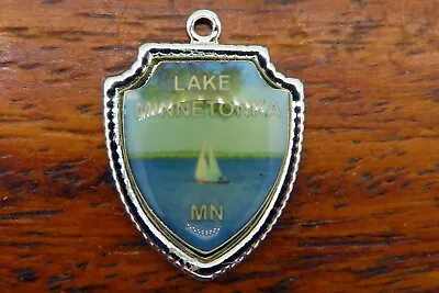 Vintage Sterling Silver LAKE MINNETONKA MINNESOTA STATE SHIELD Charm 25-28 • $16.95