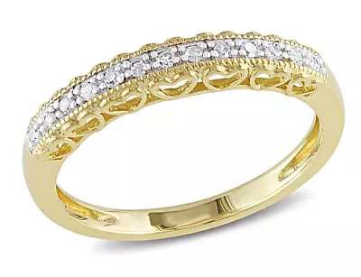 1/12 Carat (ctw) Diamond Anniversary Heart Ring 10K Yellow Gold • $299