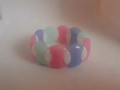 Vintage Lucite Pastel Colors Stretch Bracelet • $13.99