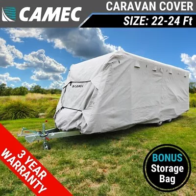 Camec 22-24 Ft Caravan Cover RV 6.6m To 7.2m With 3 Year Warranty & Carry Bag • $359