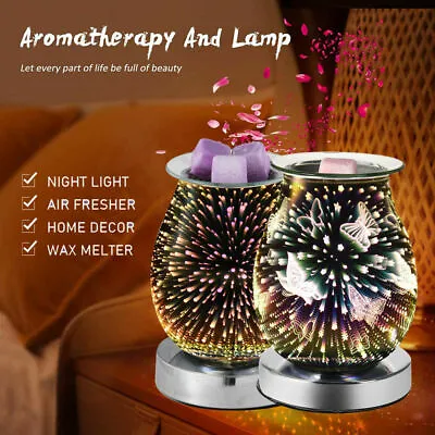 £17.99 • Buy Aroma Electric Wax Melt Burner Firework Touch Glass Lamp Night Light Diffuser UK