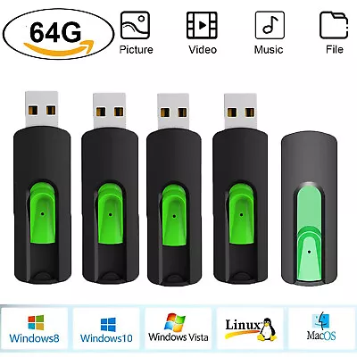 64GB USB 2.0 Memory Stick Flash Drive Pen Drive Storage Thumb USB Stick Lot Pack • $465.97