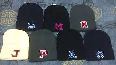 Custom Name Initials Letter Personalized Monogram Embroidered Beanie Cap Hat NEW • $9.99