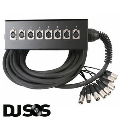 £60.34 • Buy Pulse PLS00332 10 Metre 8 Way Metal XLR Multicore Stage Box Snake 10m